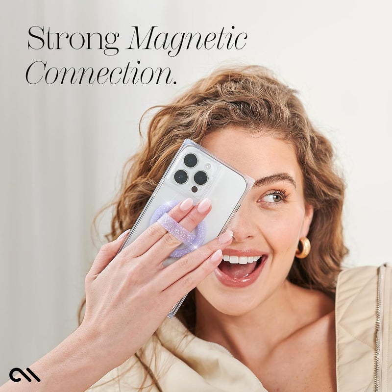 Casemate Magnetic Phone Grip MagSafe Loop Grip - Detachable Holder for Hand - Soft Collapsible MagSafe Grips for Back of Phone for iPhone 17 Pro Max/16 Pro Max /15/14/13/12/S25 Ultra - Purple Sparkle - Image 3